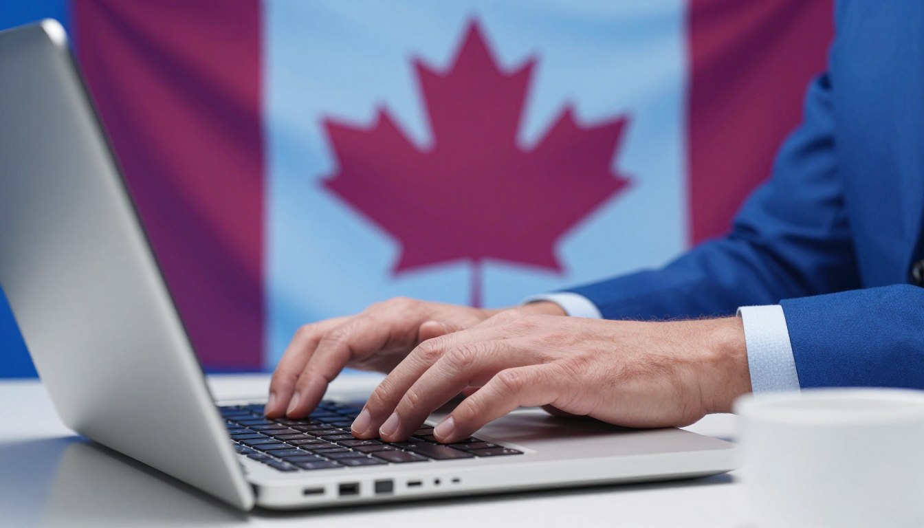 Person using a laptop (illustrative)