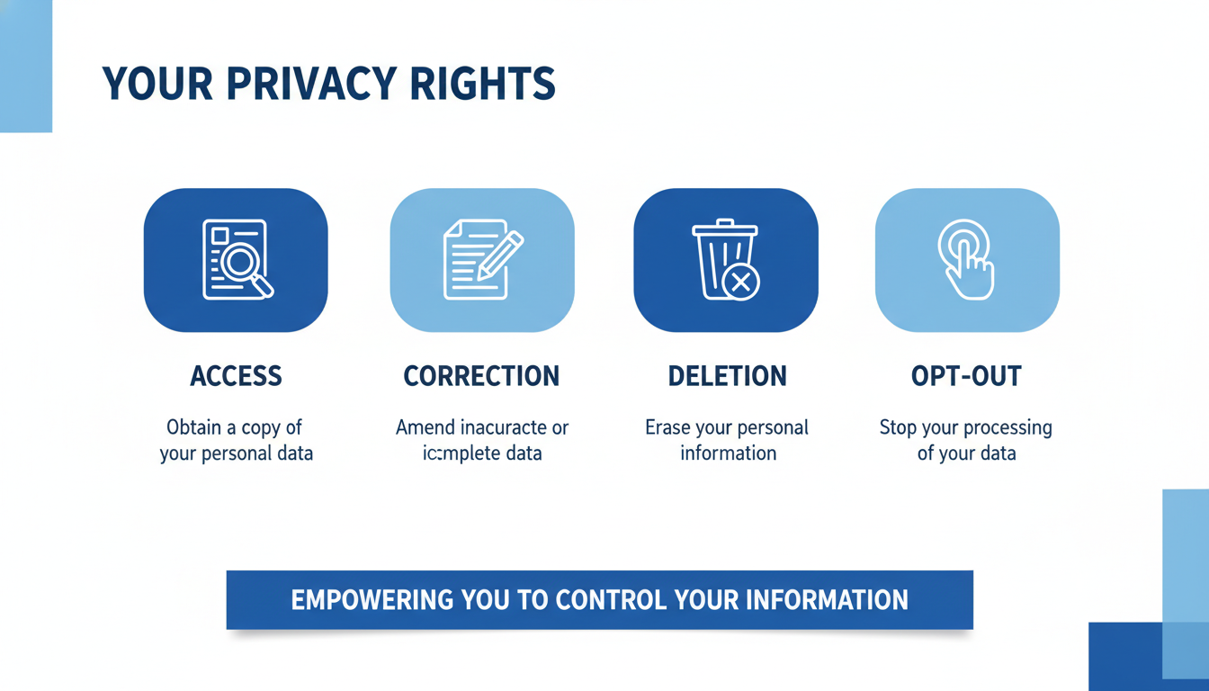 Privacy & Cookie Policy visualization of user privacy rights and controls
