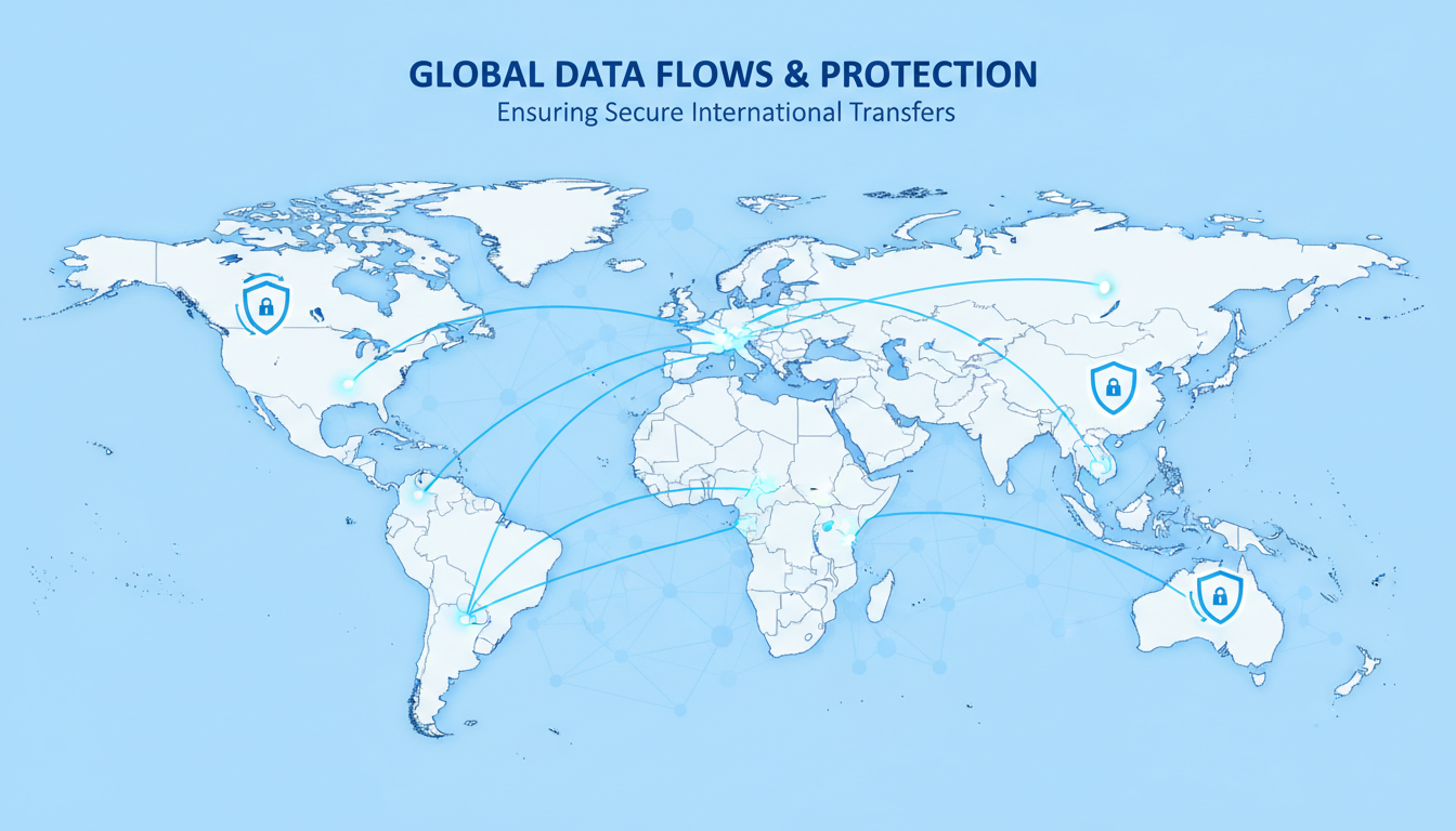 Privacy & Cookie Policy world map showing data transfer safeguards