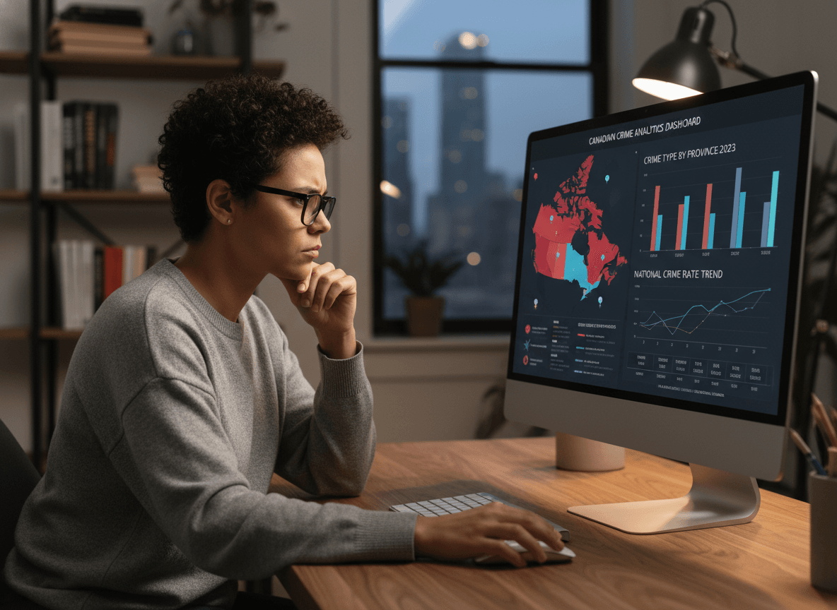 Illustration of a person reviewing a map and related data