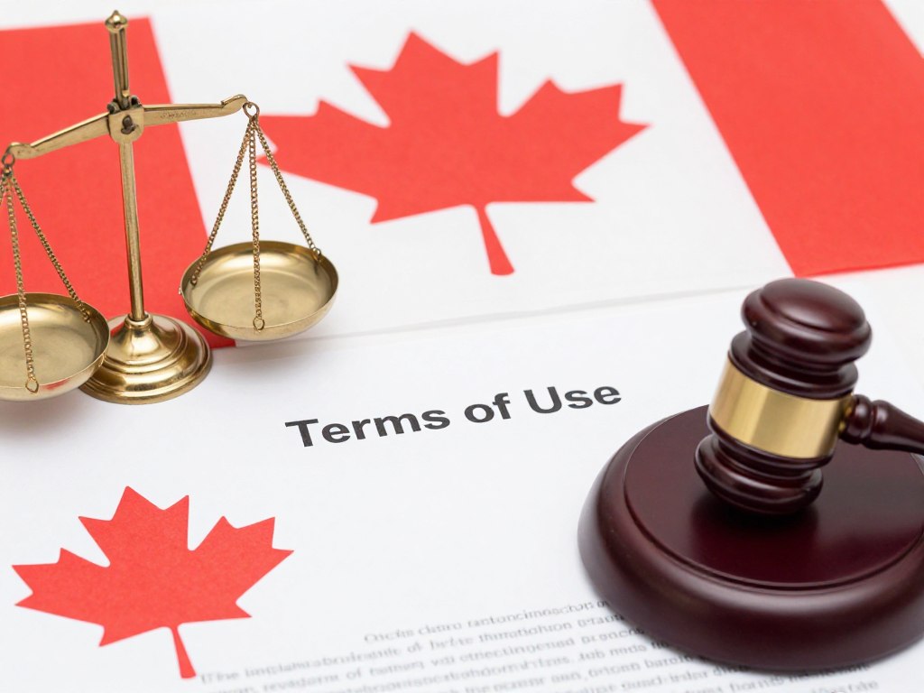 Canadian legal symbols illustrating legal guidelines and jurisdiction