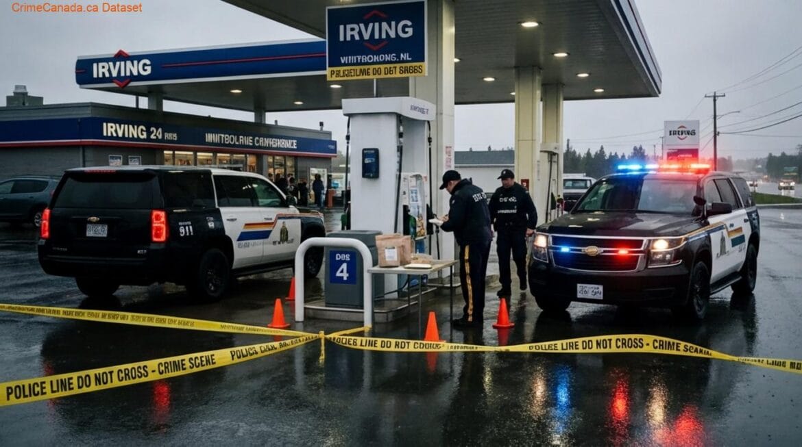 Surveillance image of woman in red sweater and black leggings sought by Whitbourne RCMP in gas station theft case