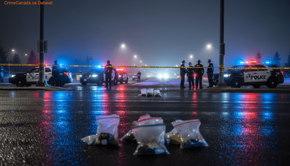 Airdrie RCMP scene after targeted shooting and vehicle attack on Bayside Blvd and 8 Street