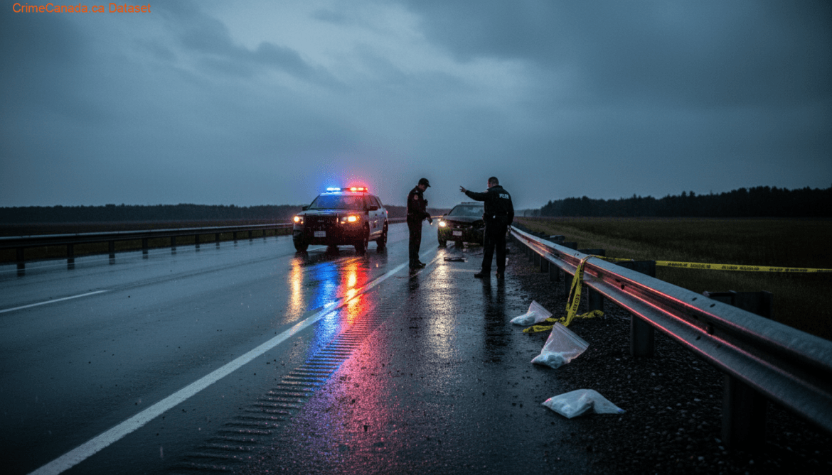RCMP vehicle responding to impaired driving collisions in the Halifax Regional Municipality, Nova Scotia
