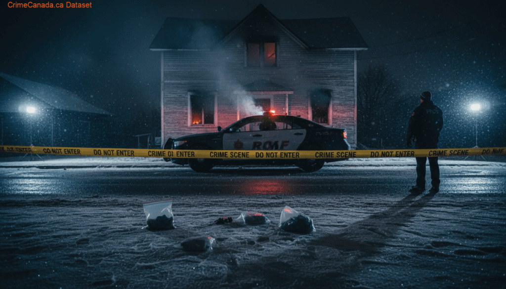 Cumberland House Saskatchewan RCMP arson and attempted murder investigation scene