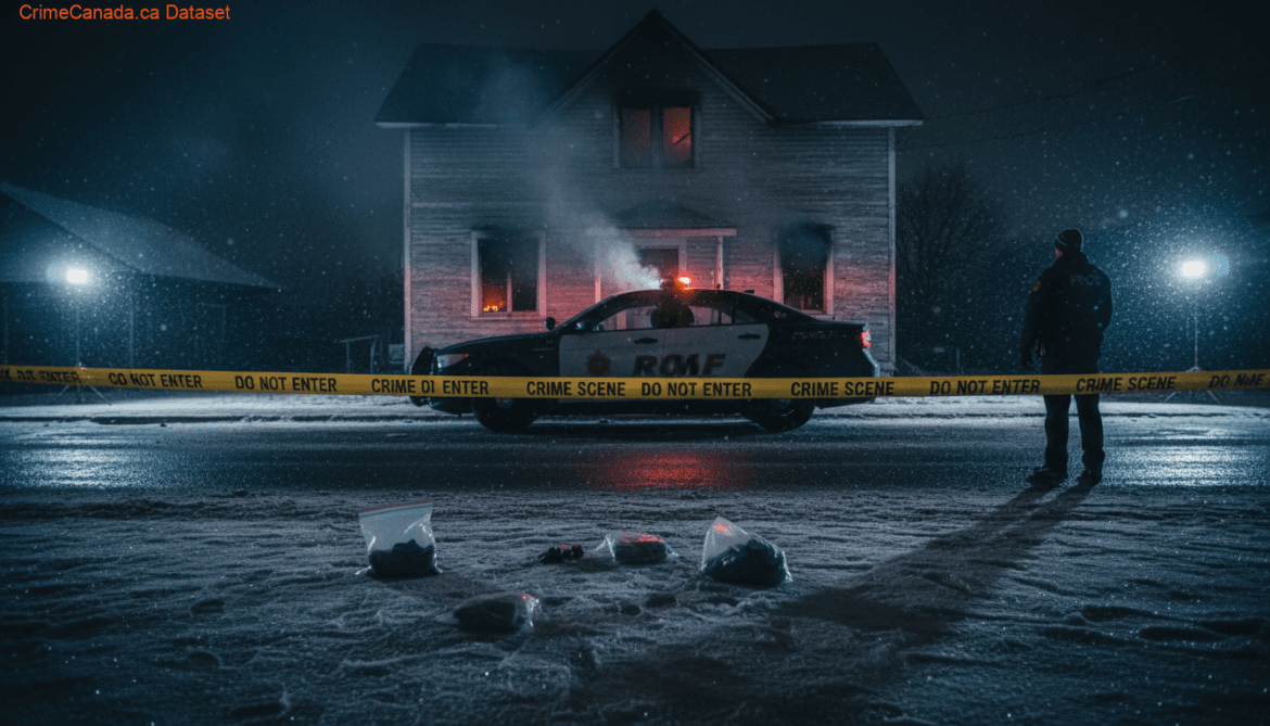 Cumberland House Saskatchewan RCMP arson and attempted murder investigation scene