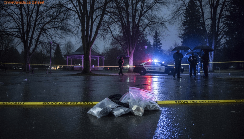 Chilliwack RCMP investigation scene at Portage Park after serious assault on May 22, 2026