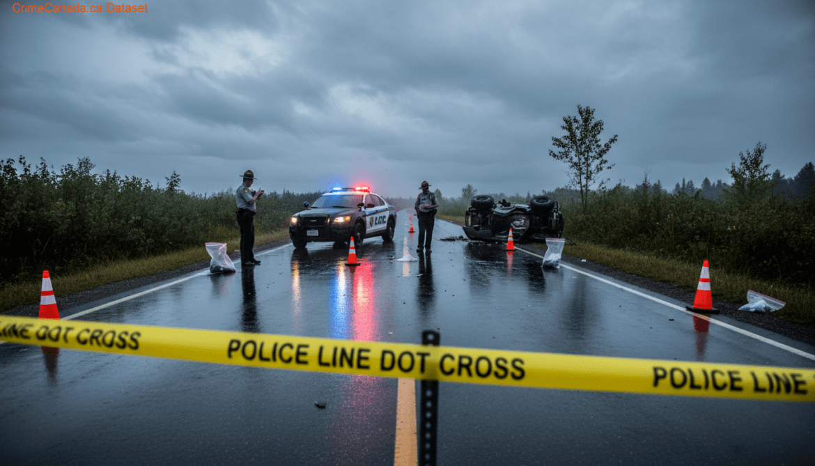 Scene of a fatal single-vehicle ATV crash near Brooklyn Road and Goose Lake Road in Midgic, New Brunswick
