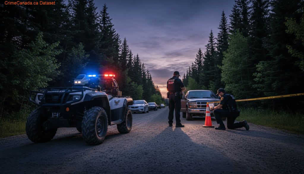 Maskwacis RCMP ATV patrol conducting traffic and safety checks in Louis Bull, Alberta