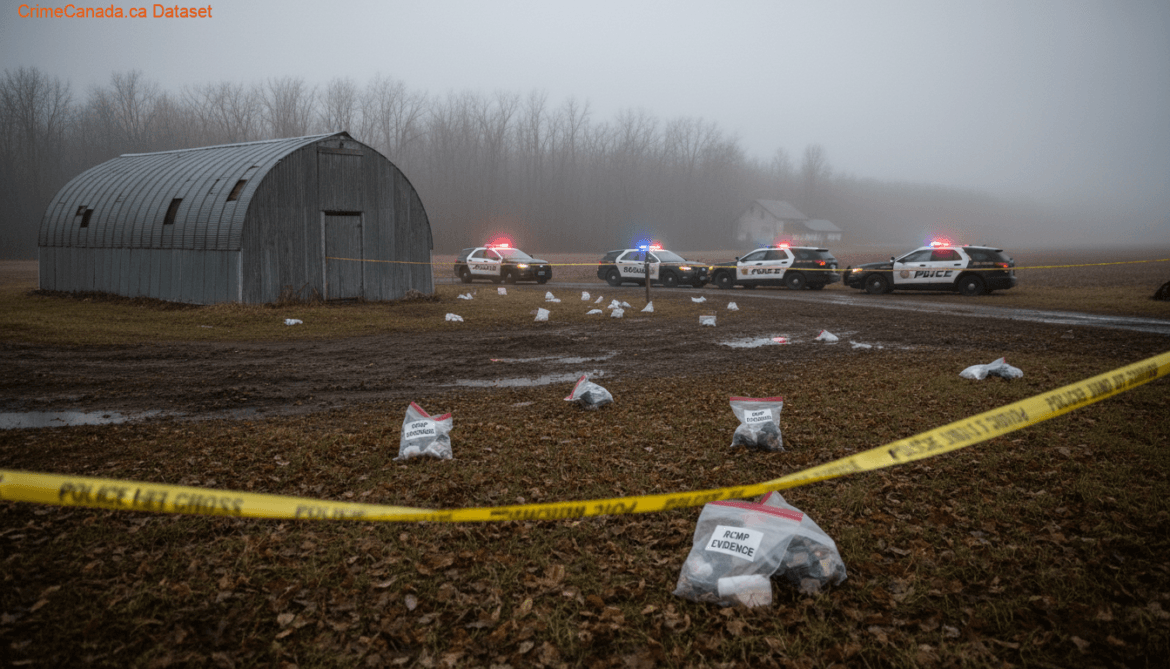 Selkirk RCMP crime scene related to Quonset break and enter near Petersfield, RM of St. Andrews, Manitoba