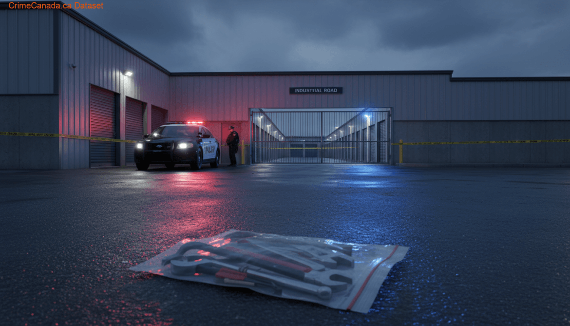 Dauphin RCMP community safety alert about a storage locker break-in on Industrial Road in Dauphin, Manitoba