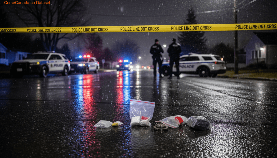 RCMP crime scene related to firearms and assault investigation in Bible Hill Nova Scotia