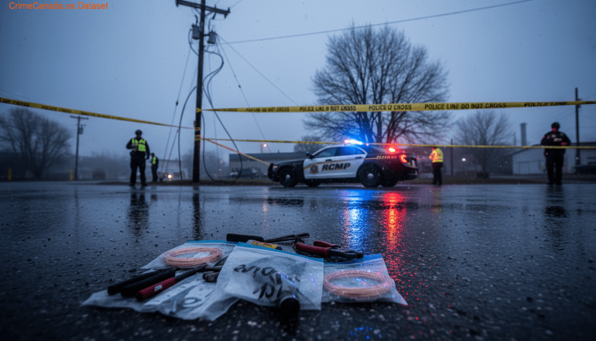 RCMP investigation into copper wire theft at a commercial property in Springdale, New Brunswick