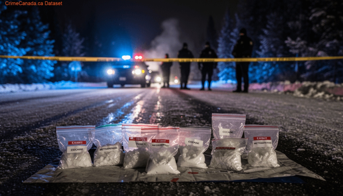 RCMP traffic stop near Whitecourt Alberta leads to seizure of cocaine and methamphetamine and trafficking charges