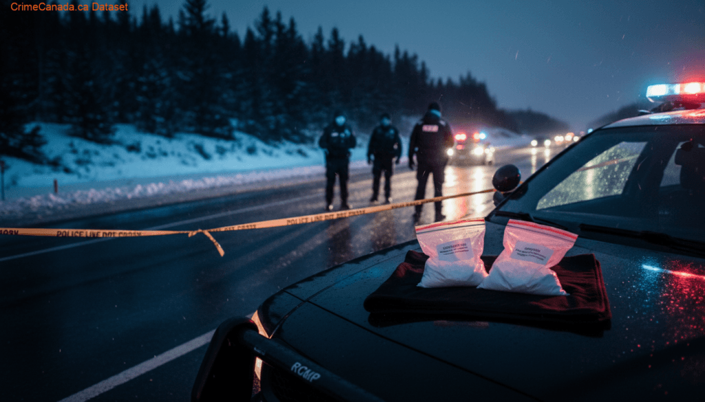 Cold Lake RCMP traffic stop on Highway 55 leading to seizure of suspected cocaine and trafficking charges