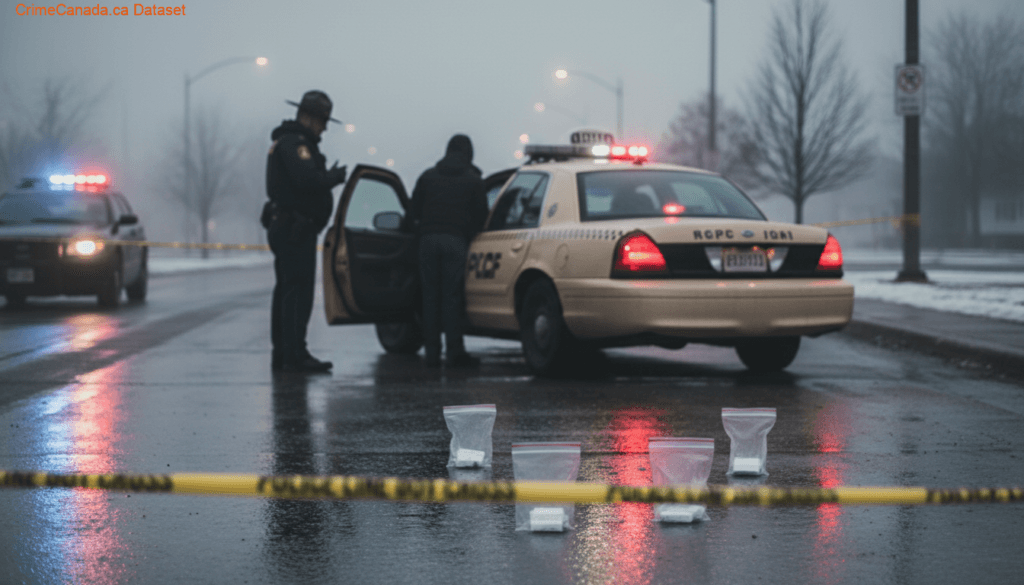Portage la Prairie RCMP taxi traffic stop resulting in drug trafficking charges and seizure of suspected methamphetamine and opioids