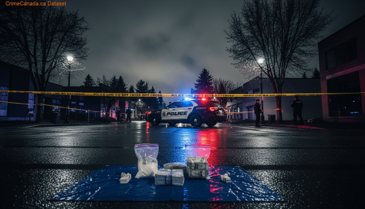 Kelowna RCMP Gang Enforcement Team vehicle used in drug and weapon seizure near KLO Road and Benvoulin Road in April 2026