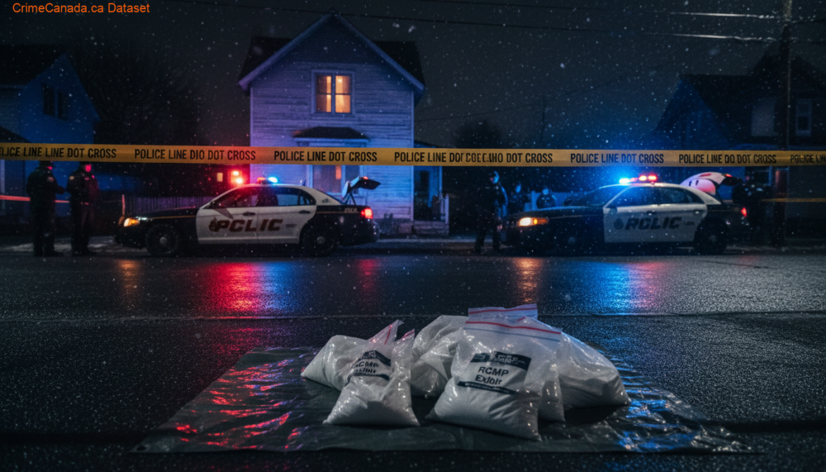 Queens District RCMP search warrant location in Liverpool Nova Scotia related to cocaine, cash and weapons seizure