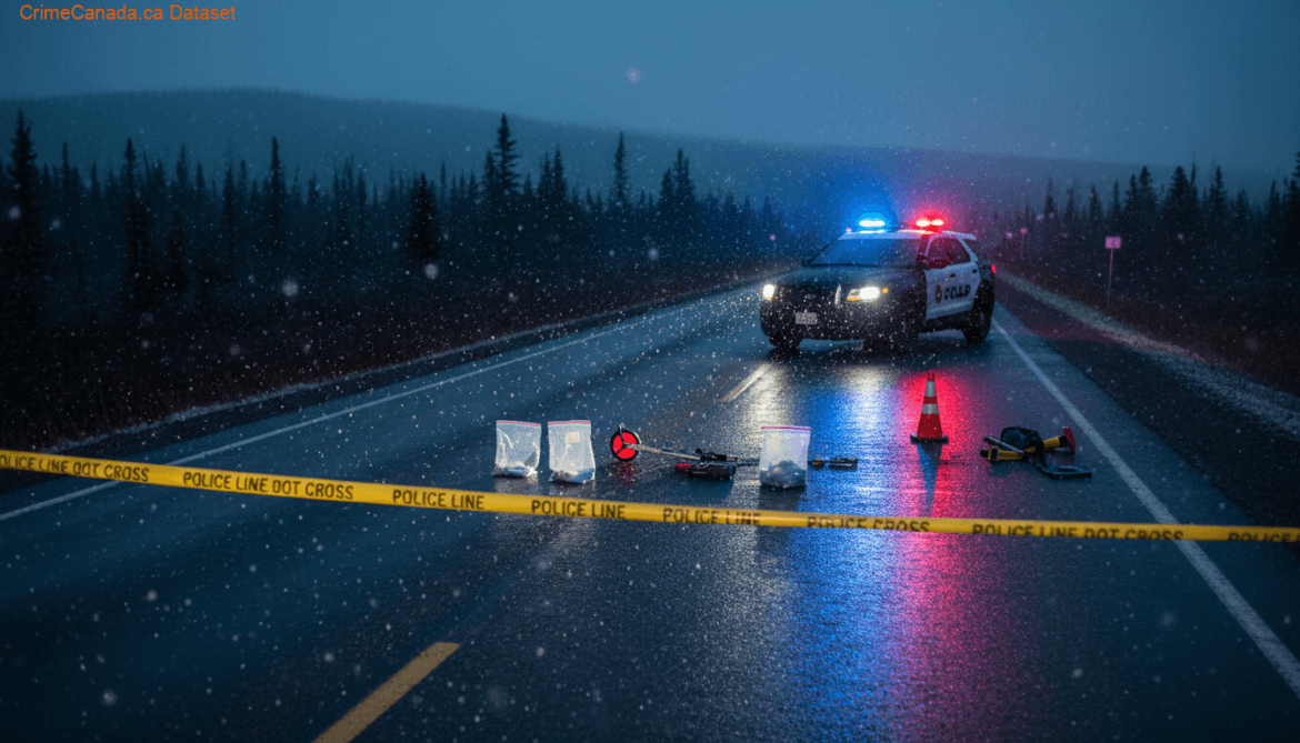 Police investigation of serious multi-vehicle collision involving commercial truck on Trans-Canada Highway near Clarenville Newfoundland and Labrador