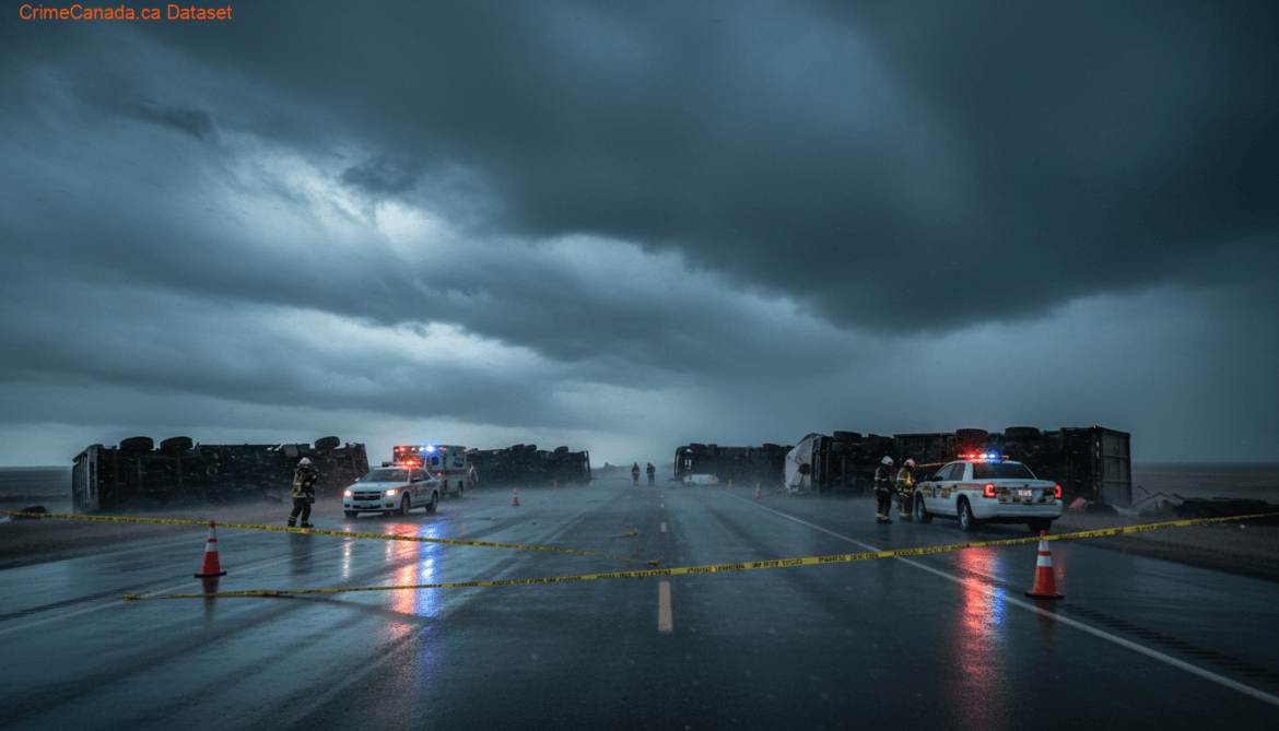 Saskatchewan RCMP respond to semis overturned by extreme winds in southern Saskatchewan
