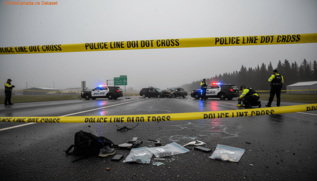 RCMP investigation of a fatal two-vehicle collision at Highway 1 and Range Road 281 east of Chestermere, Alberta