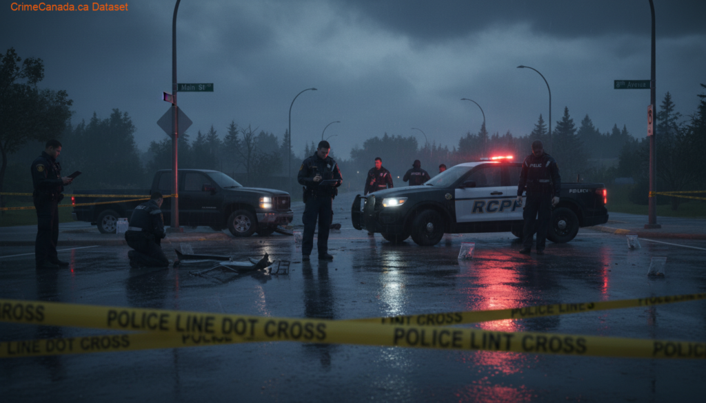 Swan River Manitoba intersection where RCMP are investigating a fatal pedestrian collision with a truck