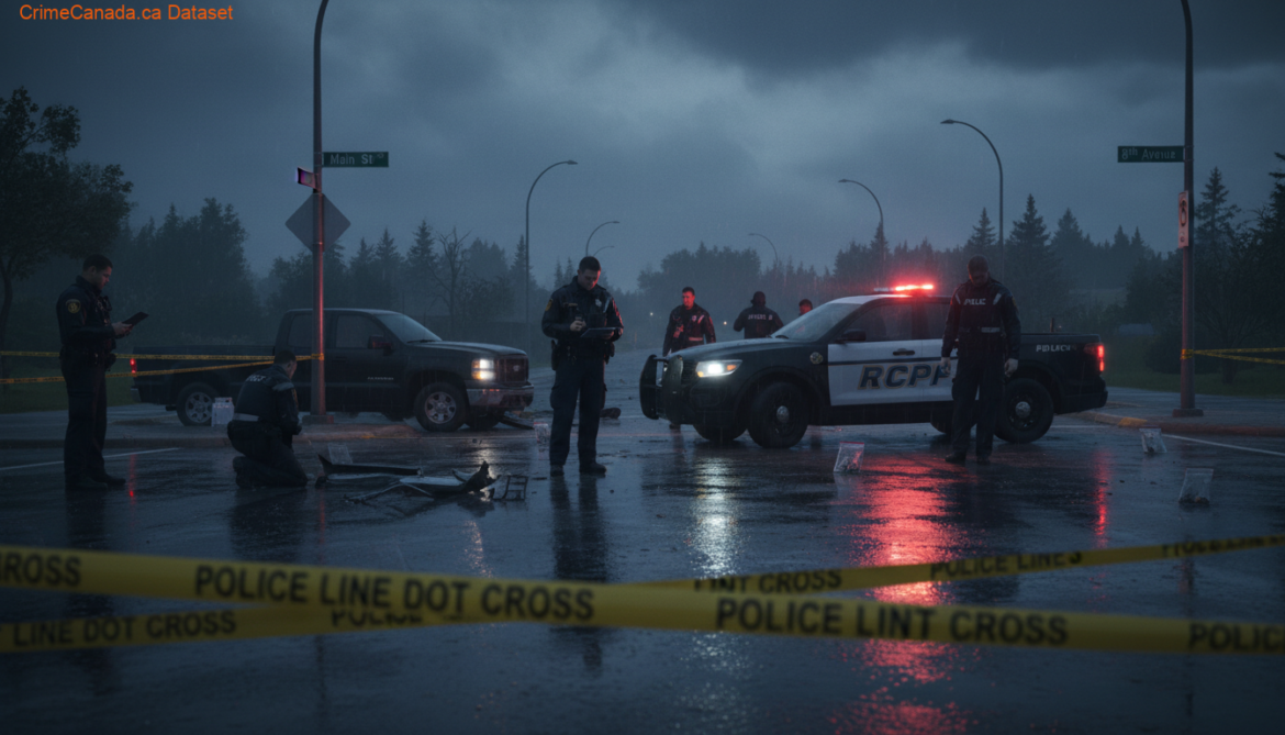 Swan River Manitoba intersection where RCMP are investigating a fatal pedestrian collision with a truck