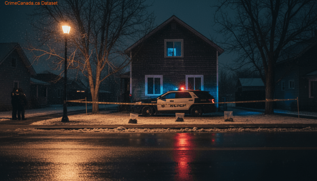 Moose Lake RCMP homicide investigation scene in Mosakahiken Cree Nation Manitoba