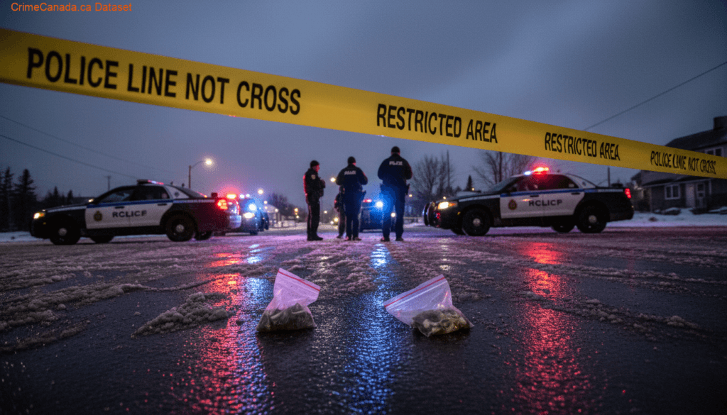 RCMP investigation scene related to human remains found in Riverton, Manitoba