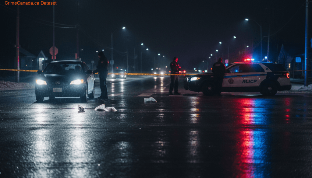 RCMP traffic stop related to impaired driving at an intersection in Steinbach Manitoba
