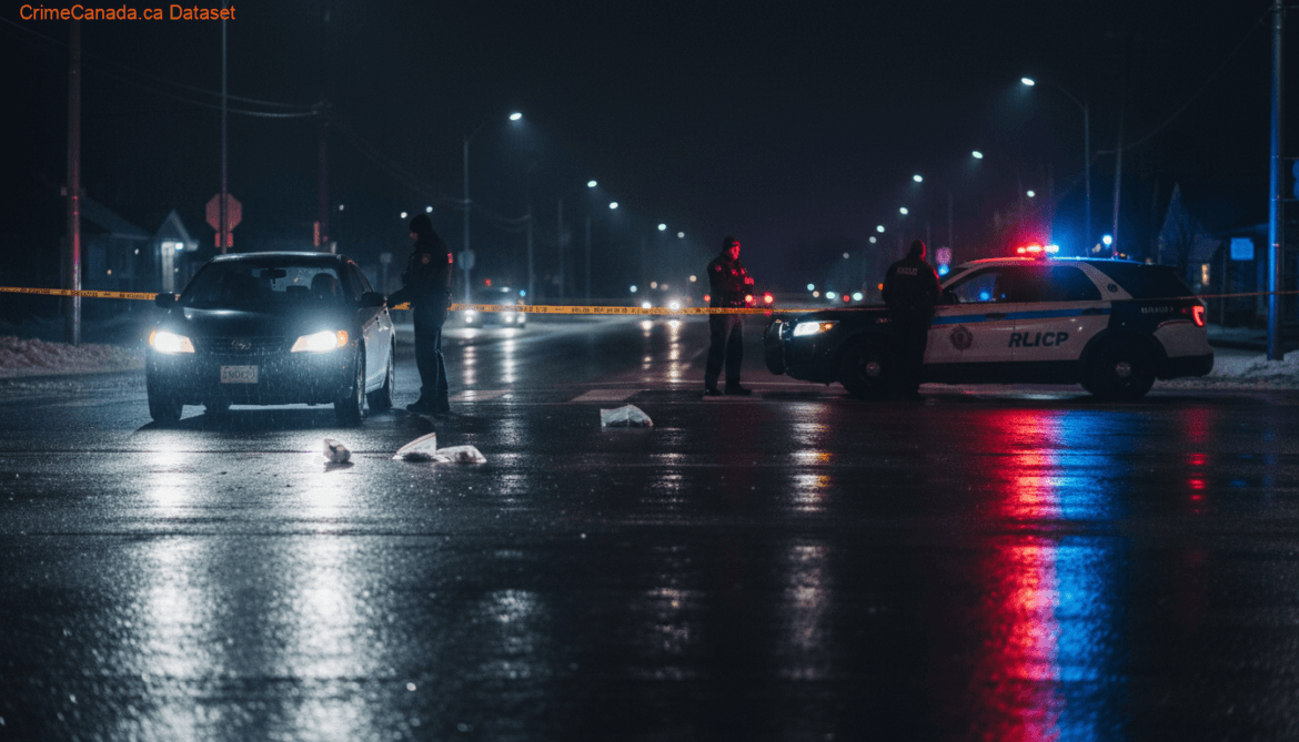 RCMP traffic stop related to impaired driving at an intersection in Steinbach Manitoba
