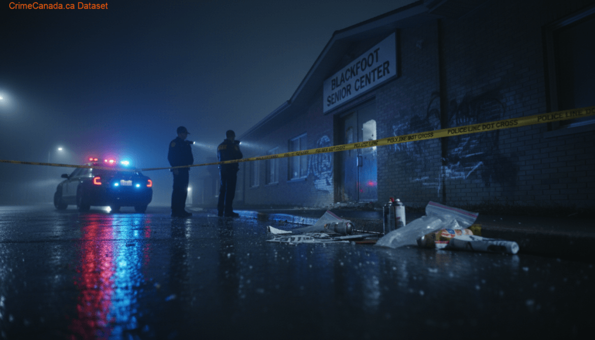 Blackfoot Senior Center in Alberta, subject of a Kitscoty RCMP vandalism investigation