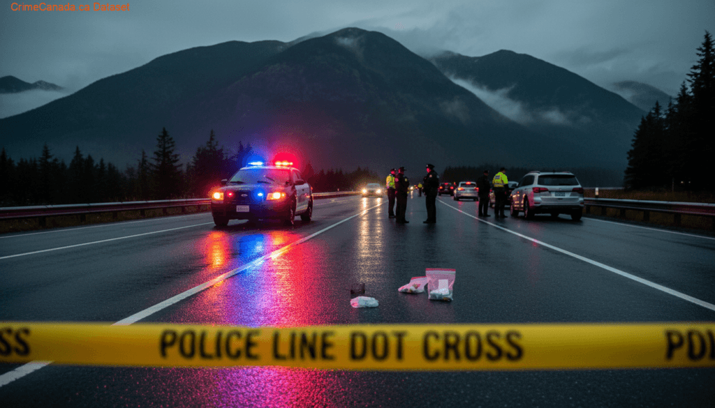 Sea to Sky Highway: Record Long-Weekend Speeding Crackdown 1 Impounded Porsches and motorcycles lined up on the Sea to Sky Highway after excessive speeding enforcement in British Columbia