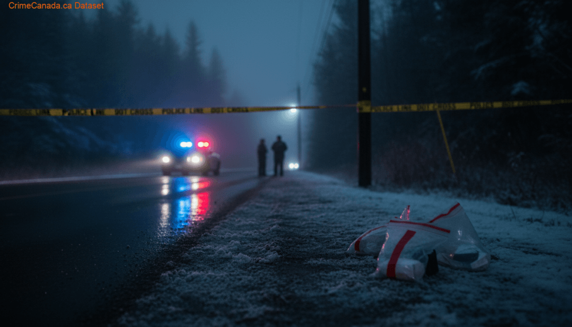 RCMP investigation scene related to a manslaughter charge in Upper Musquodoboit, Nova Scotia
