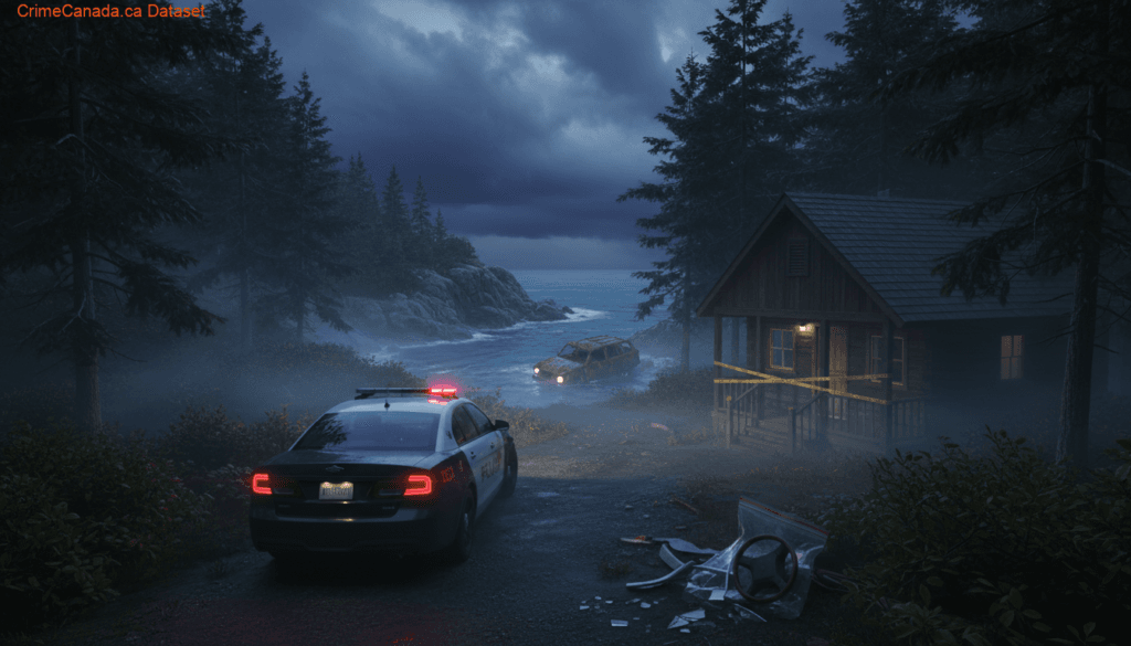 RCMP response to vehicle cliff crash and cabin standoff in Smiths Cove near Digby, Nova Scotia
