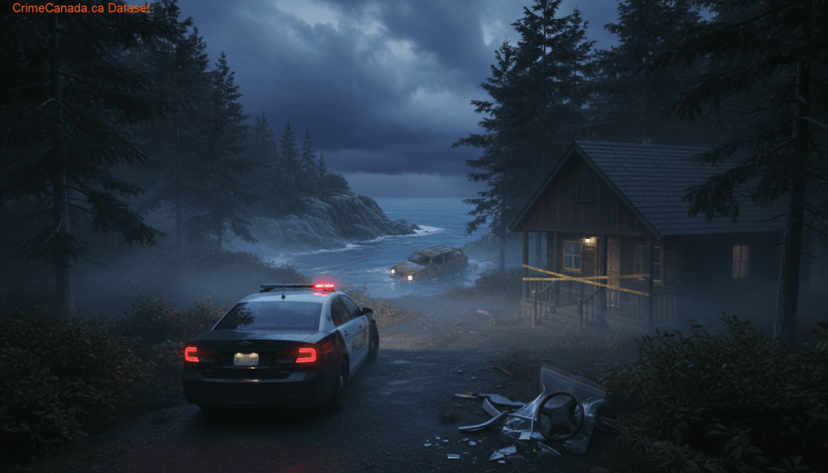 RCMP response to vehicle cliff crash and cabin standoff in Smiths Cove near Digby, Nova Scotia