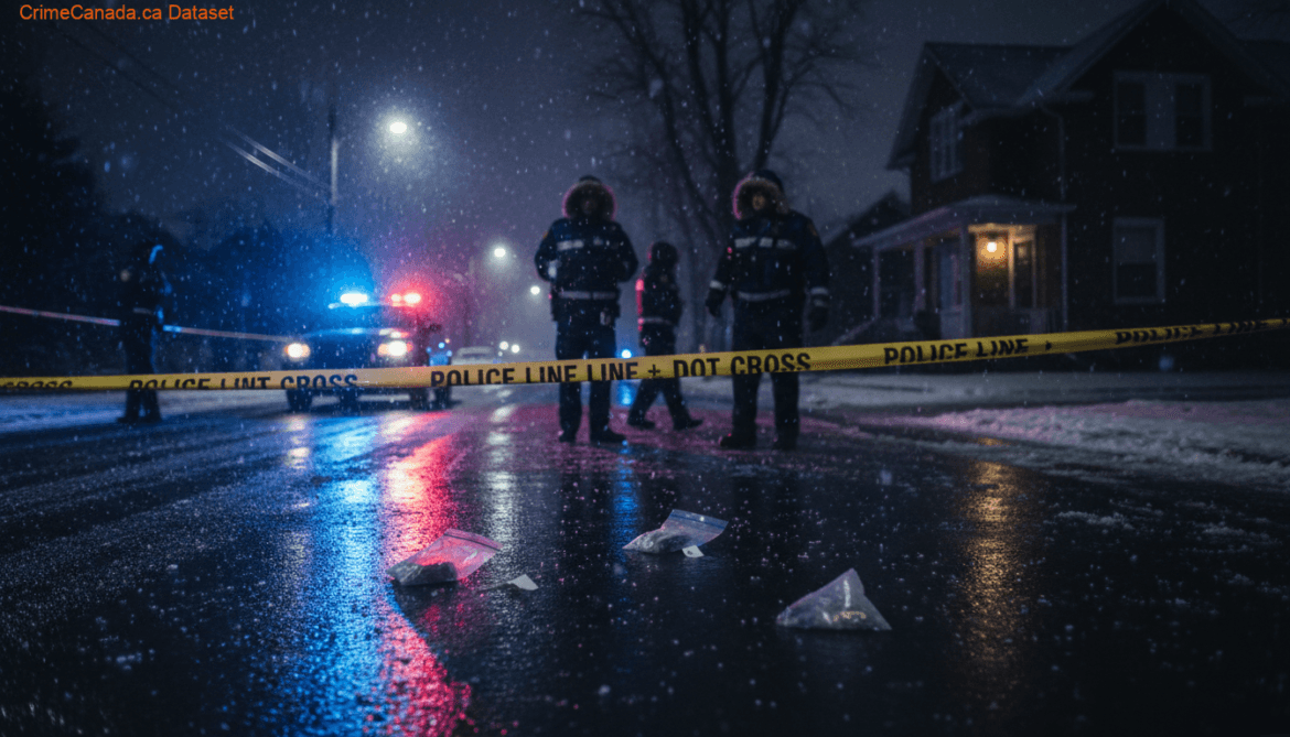 RCMP investigation scene in Bible Hill, Nova Scotia related to 2025 homicide and subsequent second-degree murder charge