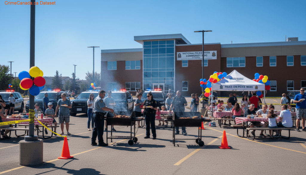 Battlefords RCMP community barbecue during National Police Week in North Battleford Saskatchewan