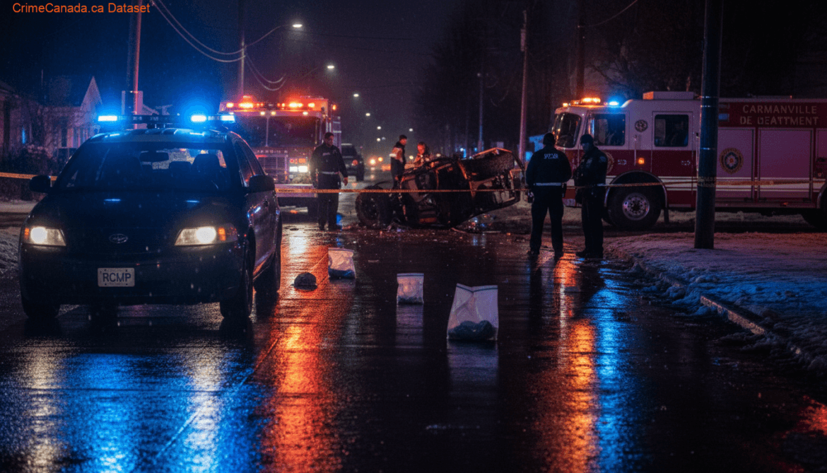Overturned side-by-side off-road vehicle in Frederickton after impaired driving rollover investigated by Gander RCMP