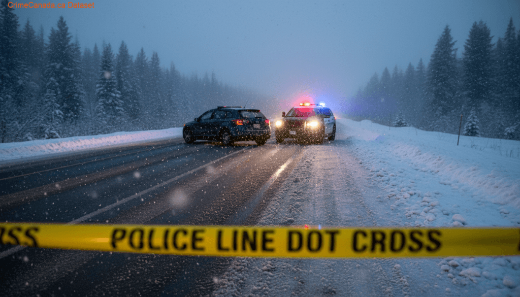 Blue hatchback stopped by BC Highway Patrol after being clocked at 148 km/h in a 100 zone near Salmo, British Columbia