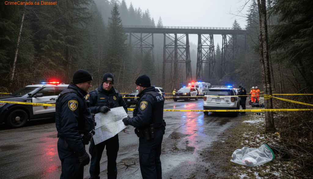 RCMP-led search and rescue operation near Beaver River Trestle Bridge on the Iron Horse Trail in Cold Lake, Alberta