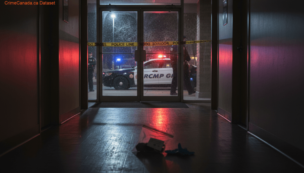 Strathcona County RCMP scene at Sherwood Park apartment after fatal stabbing and second-degree murder charge
