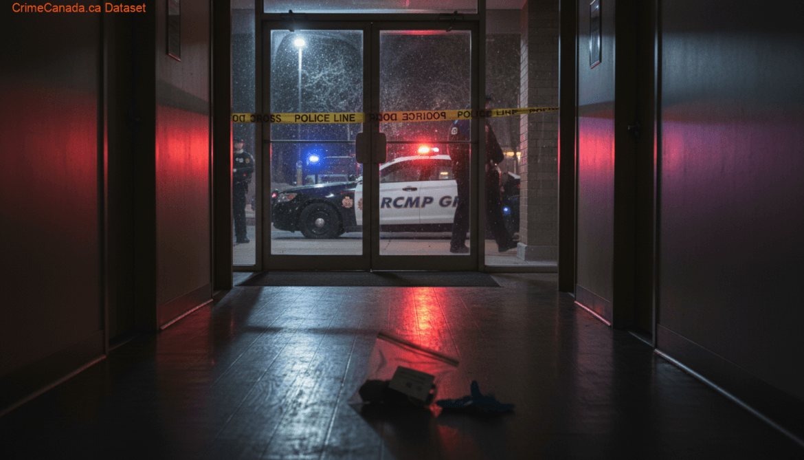 Strathcona County RCMP scene at Sherwood Park apartment after fatal stabbing and second-degree murder charge