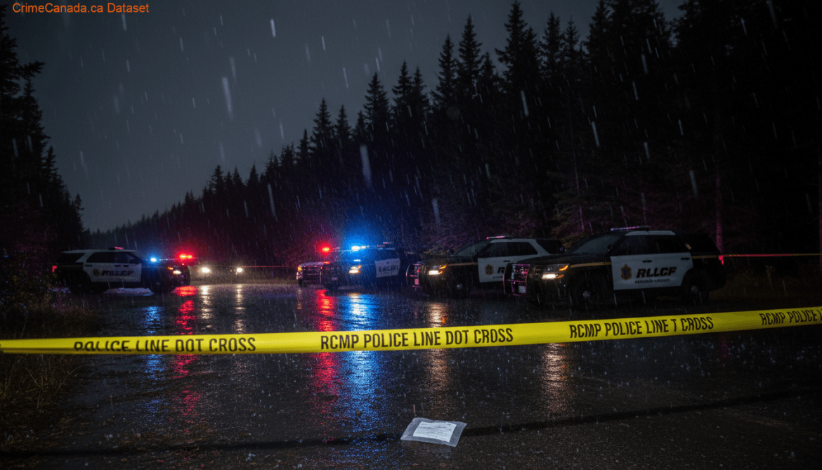 RCMP investigation scene related to a suspicious death in Antigonish County, Nova Scotia