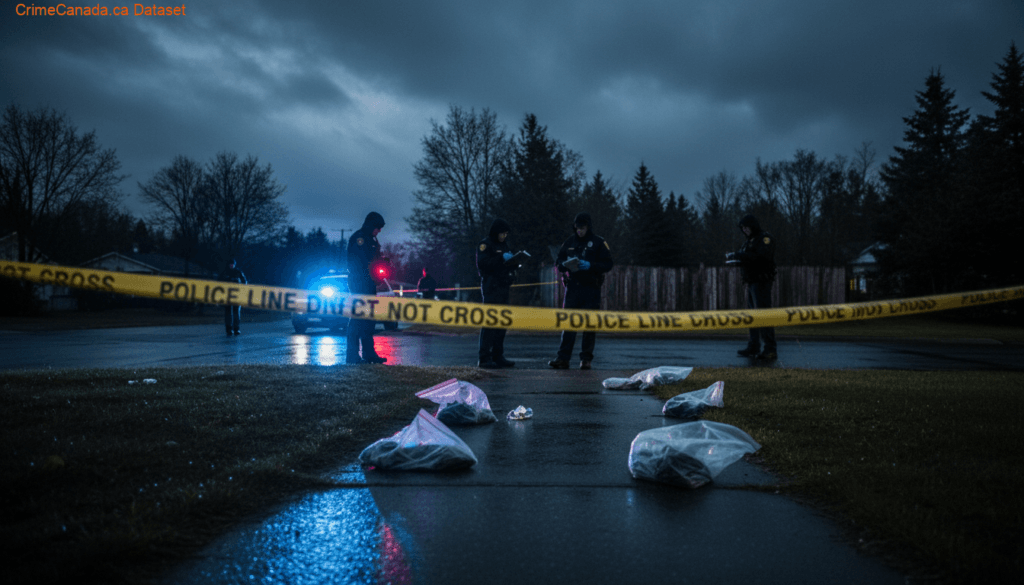 RCMP homicide investigation scene in West Arm Tracadie, Antigonish County, Nova Scotia