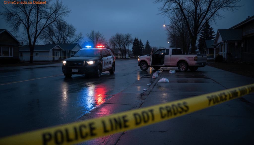 Humboldt Saskatchewan RCMP investigating report of man in older white Chevrolet truck pointing firearm at children on 8th Avenue