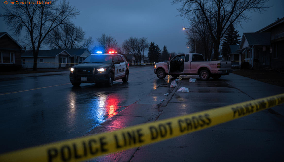 Humboldt Saskatchewan RCMP investigating report of man in older white Chevrolet truck pointing firearm at children on 8th Avenue