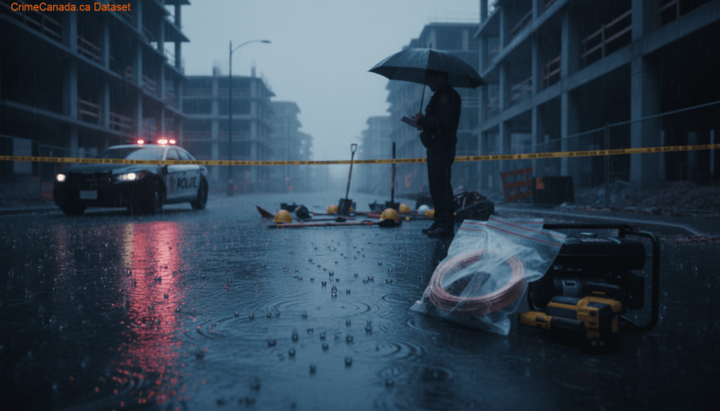 Steinbach RCMP arrest suspect in construction site tools theft on Wilson Street in Steinbach, Manitoba