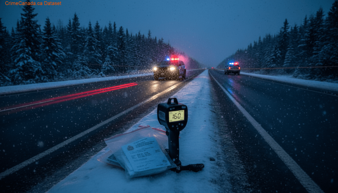 RCMP traffic stop for extreme speeding on the Trans-Canada Highway near Square Pond and Benton, Newfoundland and Labrador