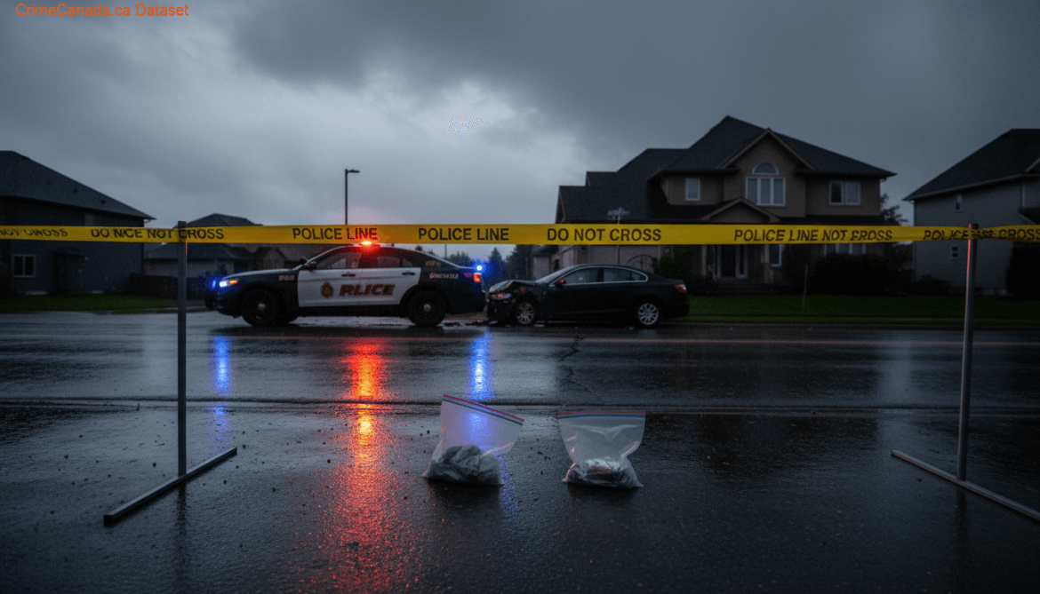 Holyrood RCMP crime scene in Harbour Main related to trespassing and vehicle vandalism arrest